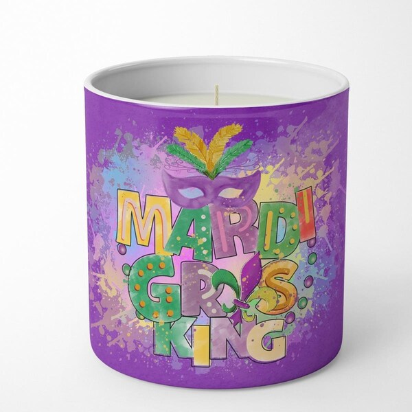 Carolines Treasures 3.75 x 3.25 in. Unisex Mardi Gras King 10 oz Decorative Soy Candle WDK4656CDL - main